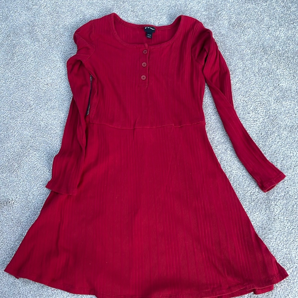 Girls Red Long-Sleeve Dress Size Medium 7/8 from Art Class